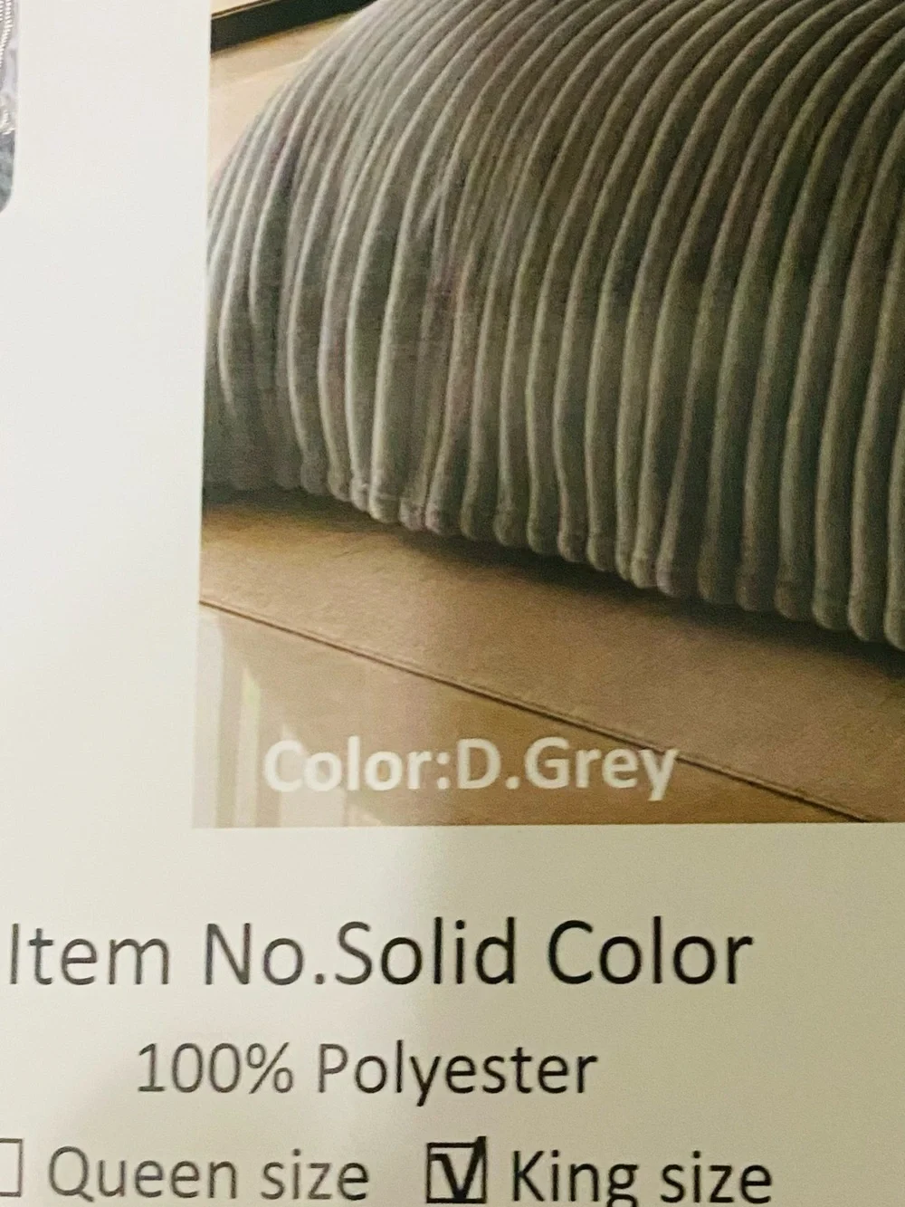 Super Soft Flannel Dark Gray Plush Blanket - King
